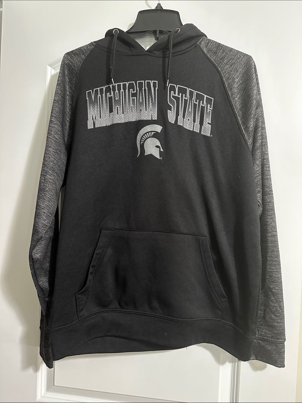 Colosseum Black and Gray Michigan State Hooded Sweatshirt